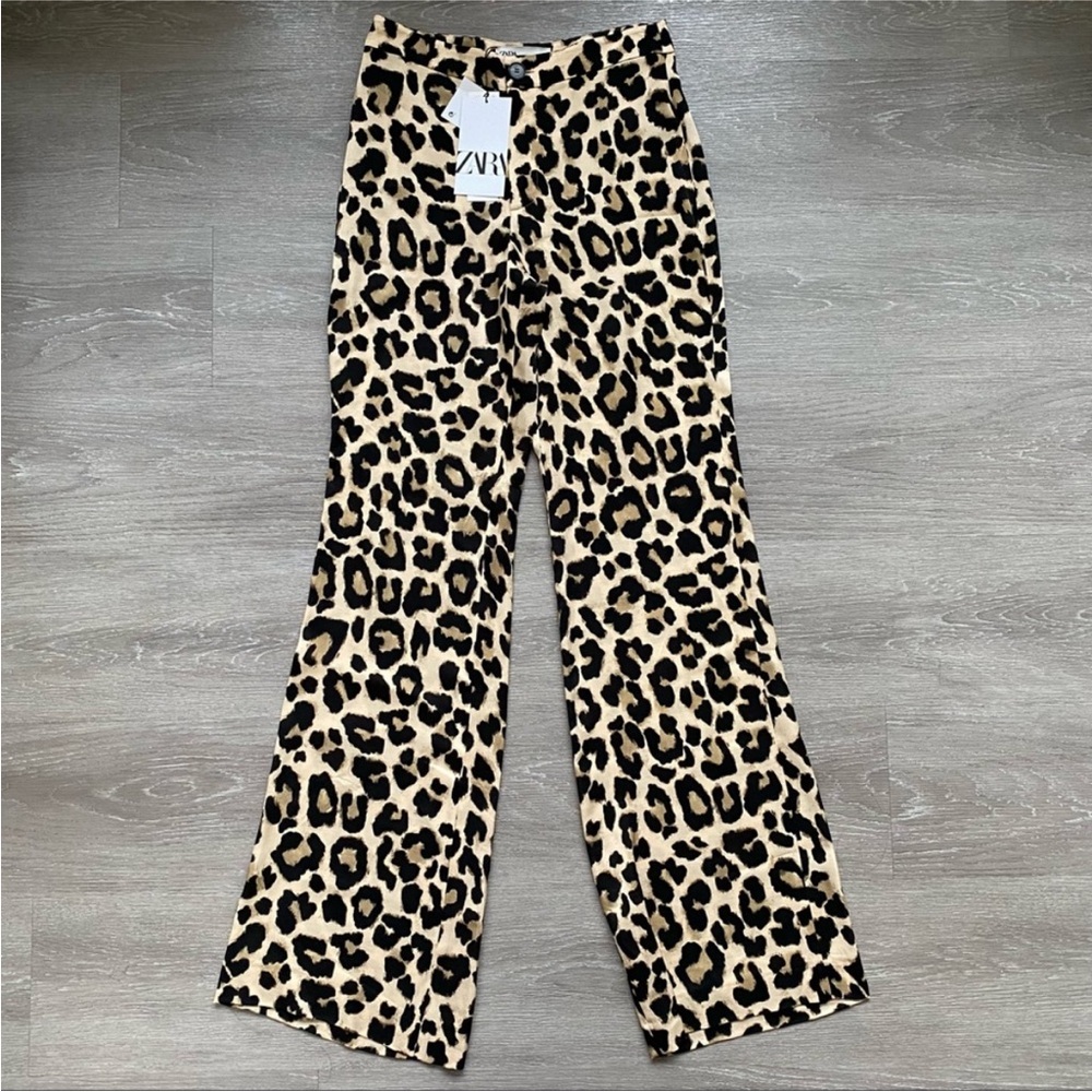 Zara Animal Print High-Waist Pants